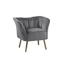 ACME 59797 Reese Accent Chair, Gray Velvet & Gold