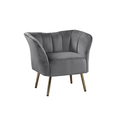 ACME 59797 Reese Accent Chair, Gray Velvet & Gold