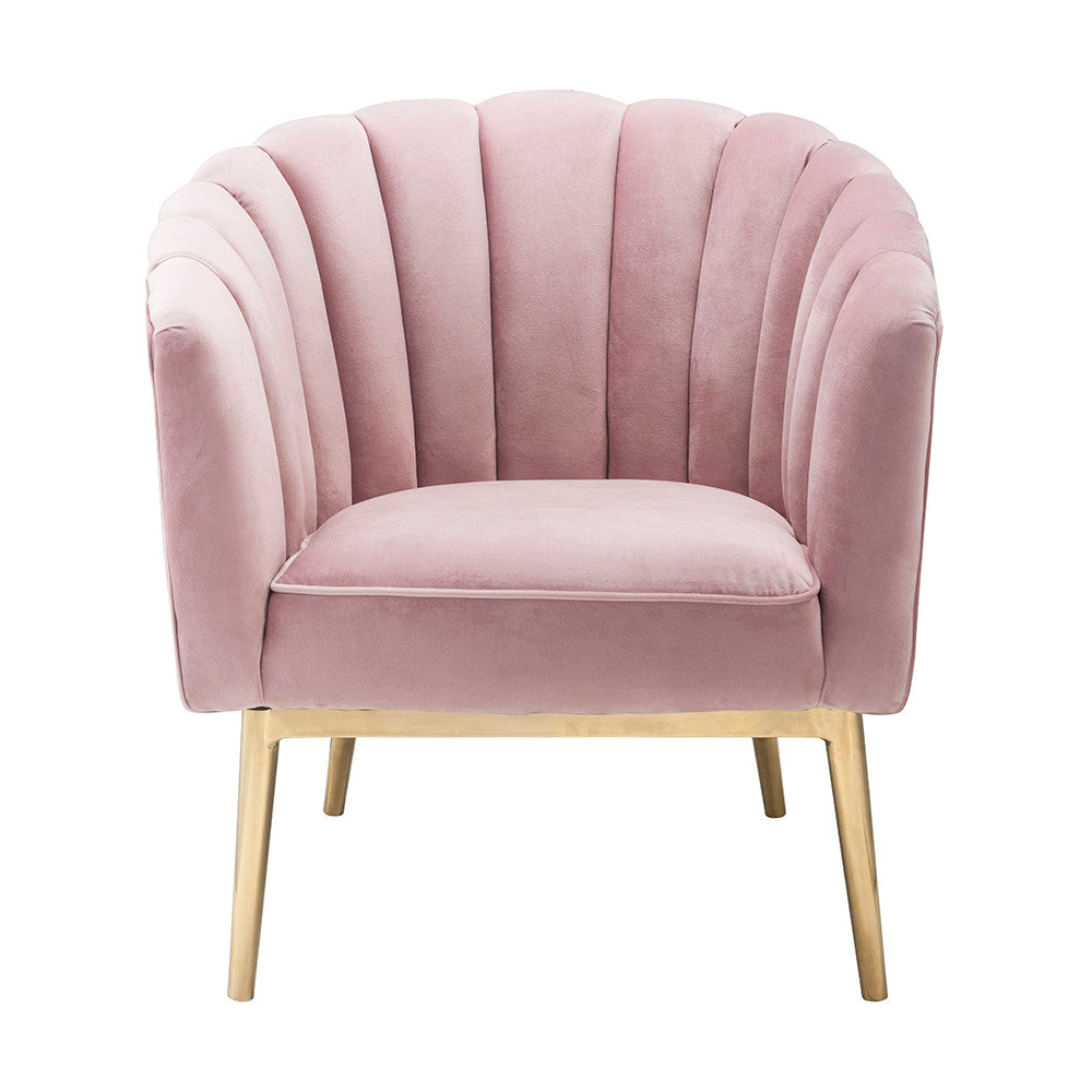 ACME 59814 Colla Accent Chair, Blush Pink Velvet & Gold