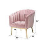 ACME 59814 Colla Accent Chair, Blush Pink Velvet & Gold