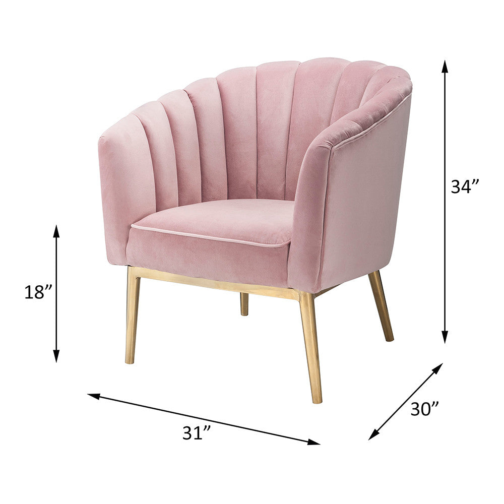 ACME 59814 Colla Accent Chair, Blush Pink Velvet & Gold