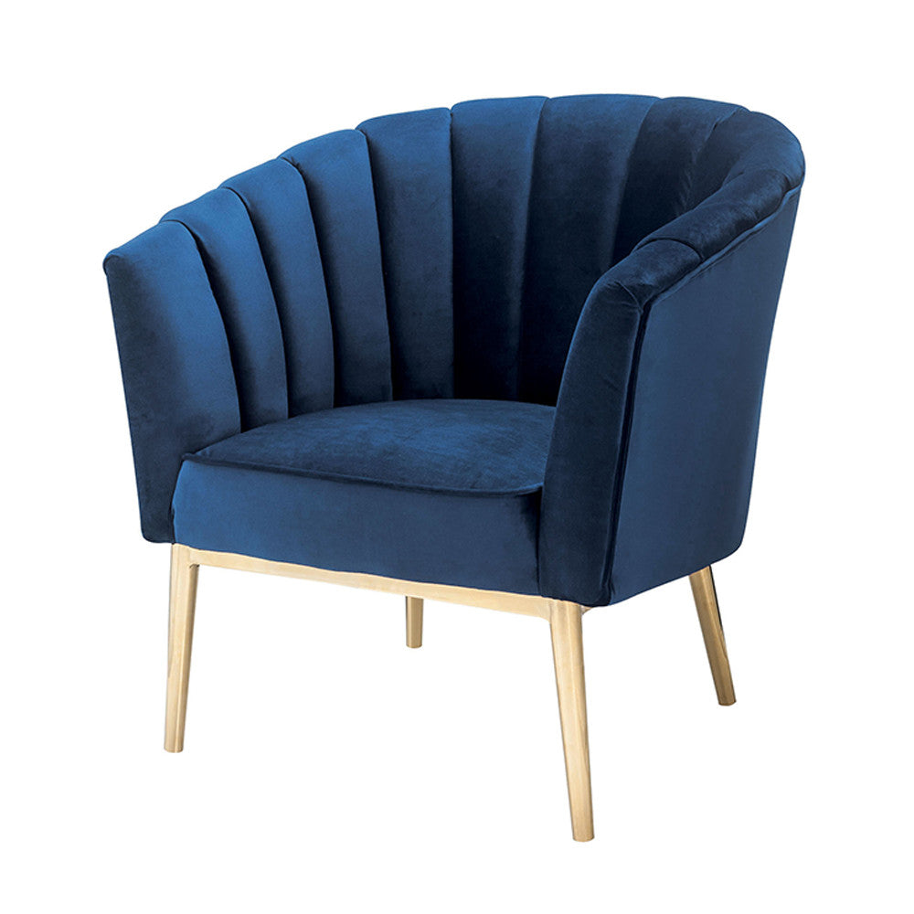 ACME 59815 Colla Accent Chair, Midnight Blue Velvet & Gold