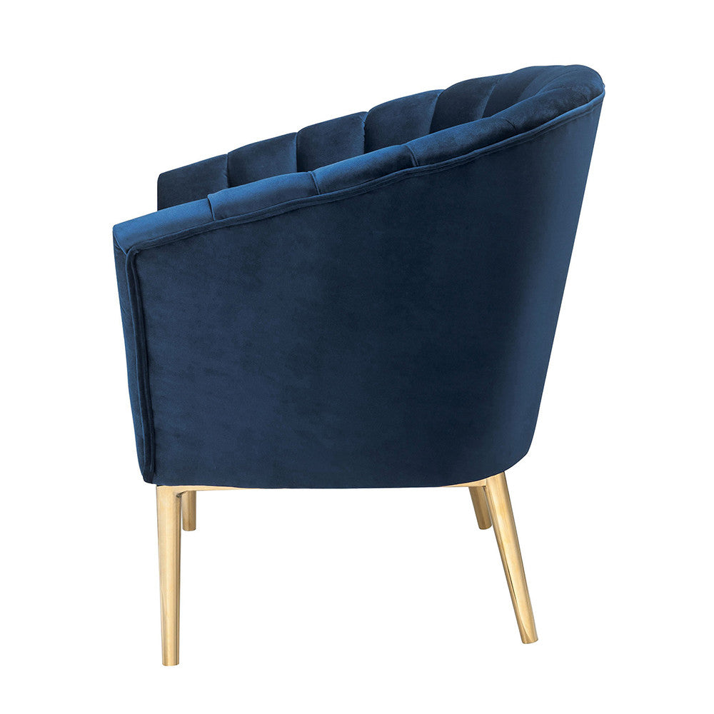 ACME 59815 Colla Accent Chair, Midnight Blue Velvet & Gold