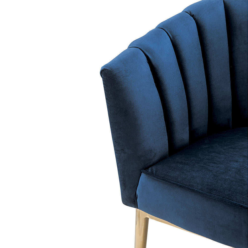 ACME 59815 Colla Accent Chair, Midnight Blue Velvet & Gold