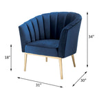 ACME 59815 Colla Accent Chair, Midnight Blue Velvet & Gold