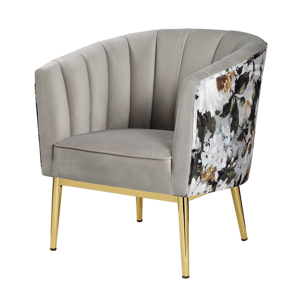 ACME 59816 Colla Accent Chair, Black Velvet & Gold