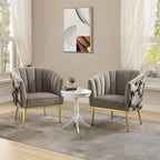 ACME 59816 Colla Accent Chair, Black Velvet & Gold