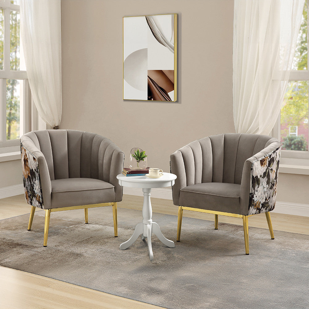 ACME 59816 Colla Accent Chair, Black Velvet & Gold