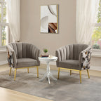 ACME 59816 Colla Accent Chair, Black Velvet & Gold