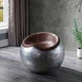 ACME 59836 Brancaster Ottoman, Retro Brown Top Grain Leather & Aluminum