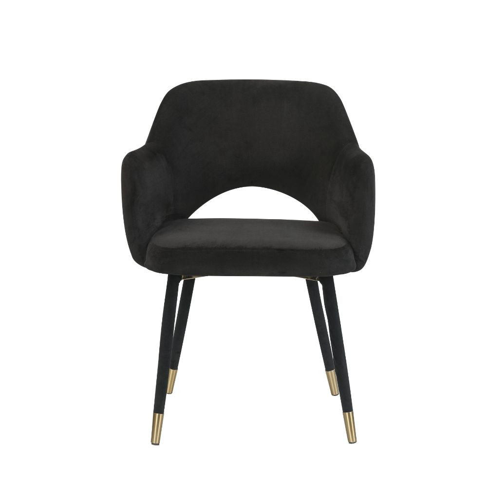 ACME 59854 Applewood Accent Chair, Black Velvet & Gold