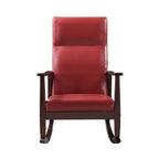 ACME 59931 Raina Rocking Chair, Red PU & Espresso Finish