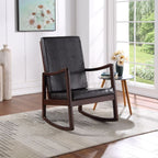 ACME 59935 Raina Rocking Chair, Dark Brown PU & Espresso Finish