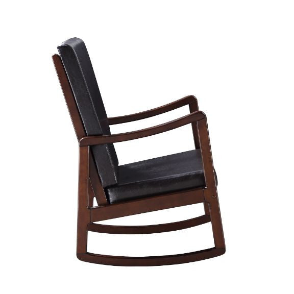 ACME 59935 Raina Rocking Chair, Dark Brown PU & Espresso Finish