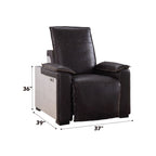ACME 59943 Nernoss Power Motion Recliner, Dark Grain Brown Leather & Aluminum