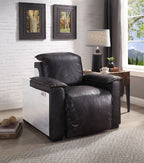 ACME 59943 Nernoss Power Motion Recliner, Dark Grain Brown Leather & Aluminum