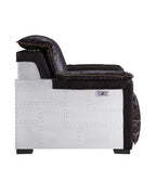 ACME 59943 Nernoss Power Motion Recliner, Dark Grain Brown Leather & Aluminum