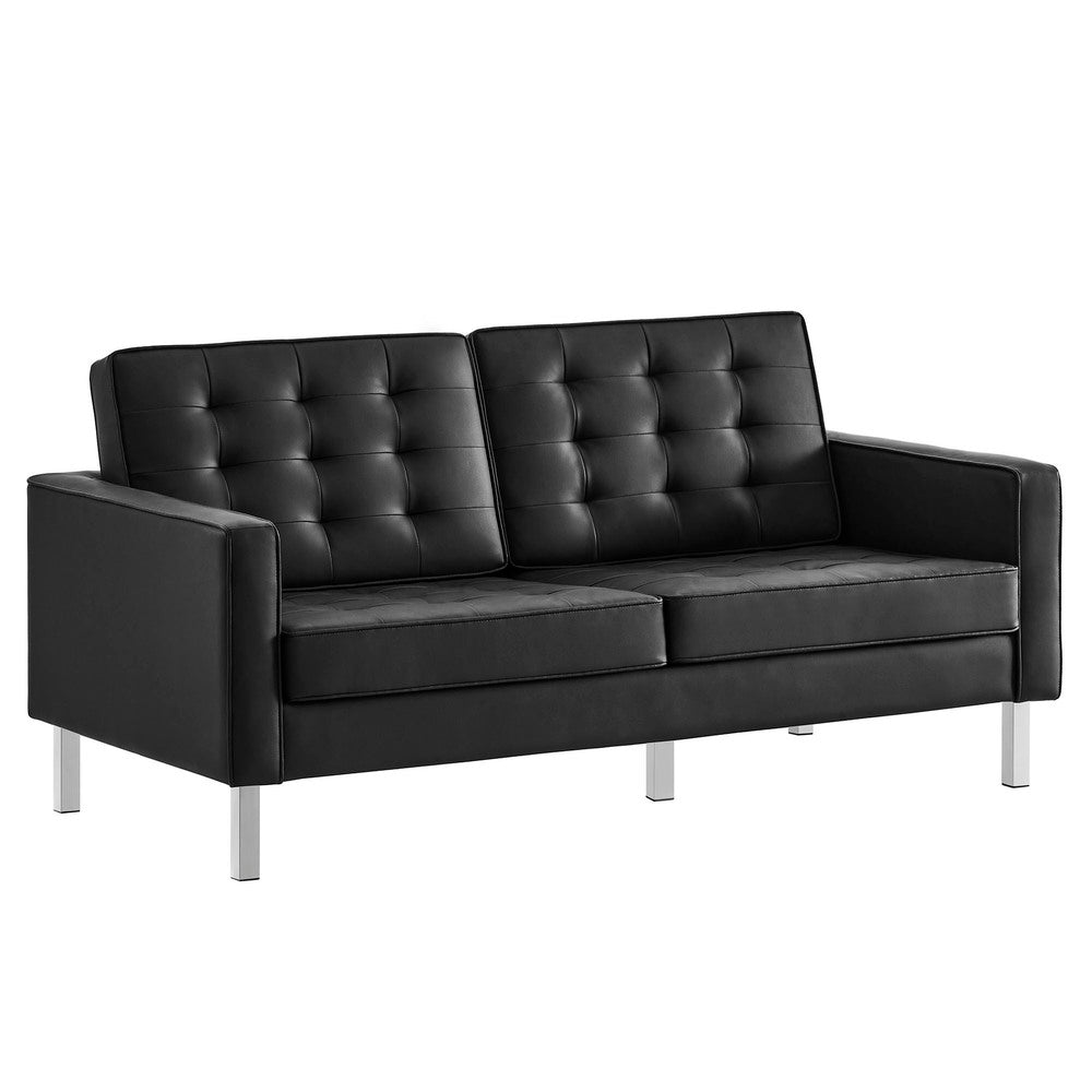 Modway EEI-3388 Loft Tufted Vegan Leather Loveseat