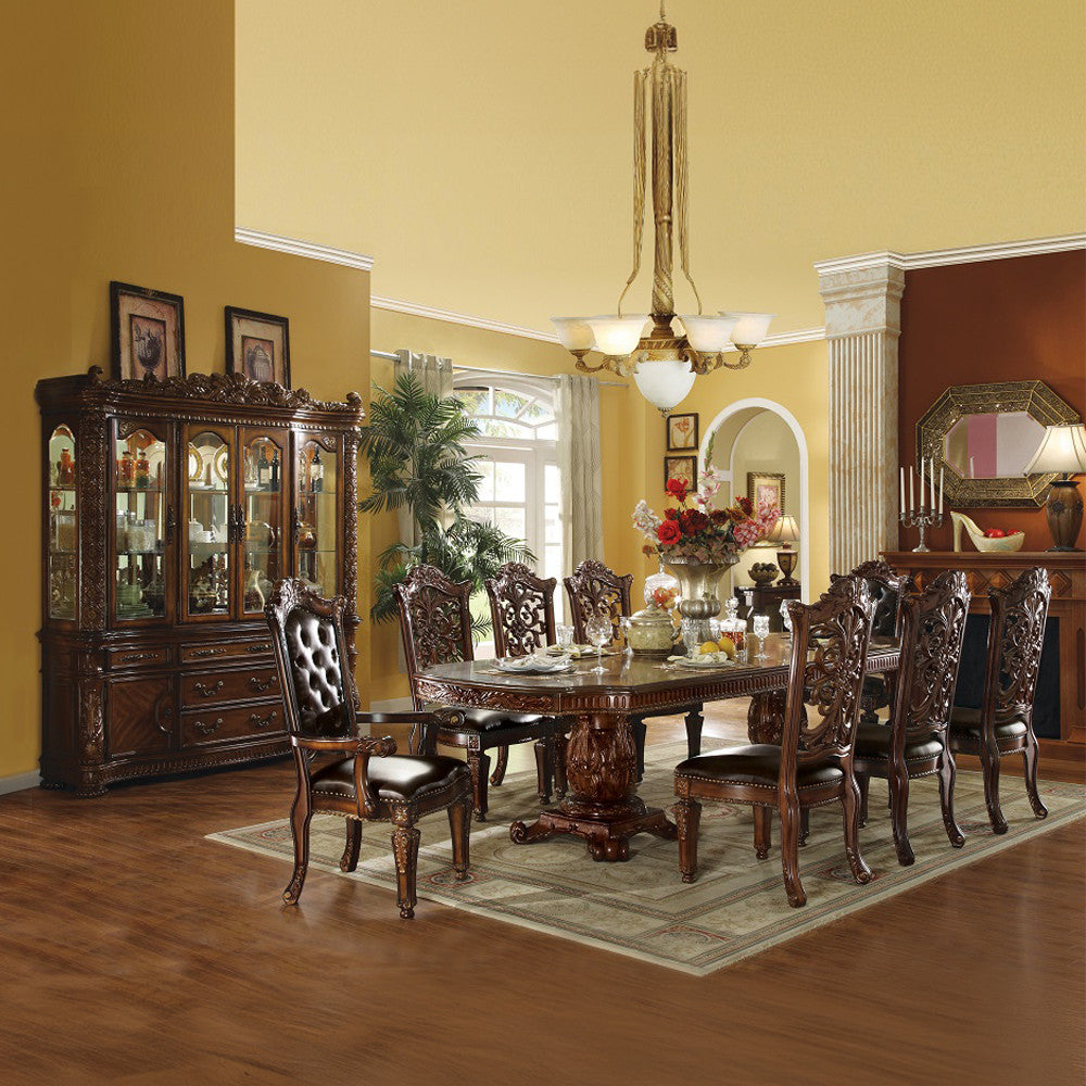 ACME 60000 Vendome Dining Table with Double Pedestal, Cherry (1Set/3Ctn)