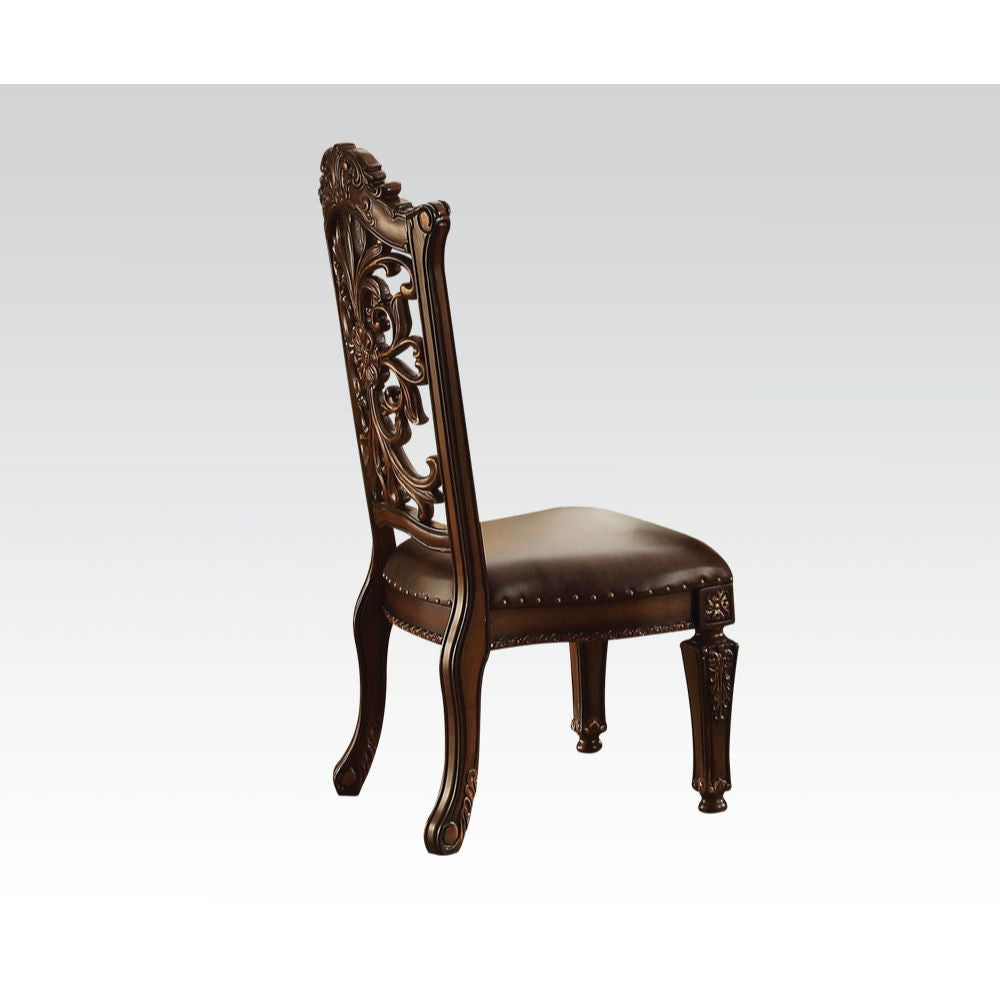 ACME 60003 Vendome Side Chair (Set-2), PU & Cherry