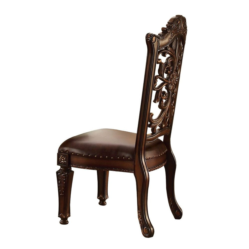 ACME 60003 Vendome Side Chair (Set-2), PU & Cherry  1