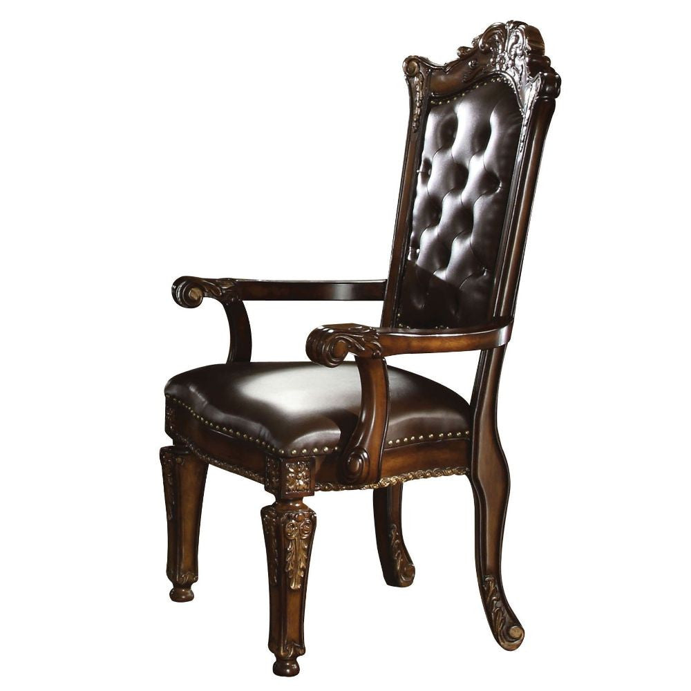 ACME 60004 Vendome Arm Chair (Set-2), PU & Cherry  1