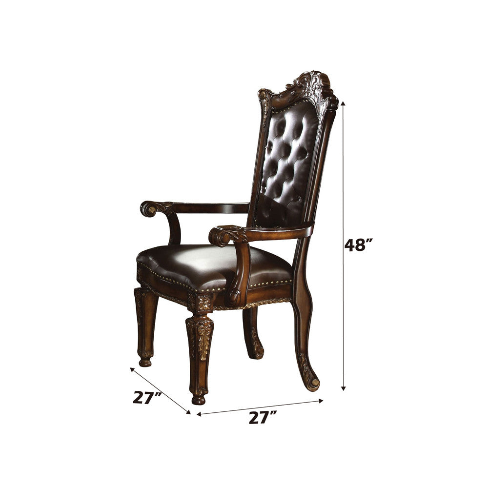 ACME 60004 Vendome Arm Chair (Set-2), PU & Cherry  4