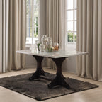 ACME 60180 Gerardo Dining Table, White Marble & Weathered Espresso
