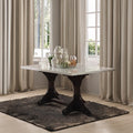 ACME 60180 Gerardo Dining Table, White Marble & Weathered Espresso