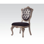 ACME 60542 Chantelle Side Chair, Silver Gray Silk-Like Fabric & Antique Platinum
