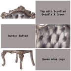 ACME 60542 Chantelle Side Chair, Silver Gray Silk-Like Fabric & Antique Platinum