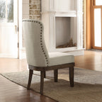 ACME 60742 Landon Side Chair (Set-2), Beige Linen & Salvage Brown