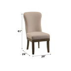 ACME 60742 Landon Side Chair (Set-2), Beige Linen & Salvage Brown