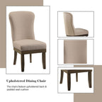 ACME 60742 Landon Side Chair (Set-2), Beige Linen & Salvage Brown