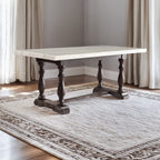ACME 60820 Gerardo Dining Table, White Marble & Weathered Espresso