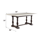 ACME 60820 Gerardo Dining Table, White Marble & Weathered Espresso