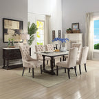 ACME 60820 Gerardo Dining Table, White Marble & Weathered Espresso