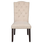 ACME 60822 Gerardo Side Chair (Set-2), Beige Linen & Weathered Espresso