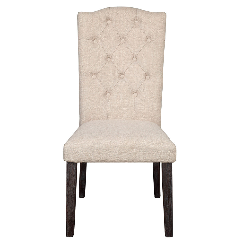ACME 60822 Gerardo Side Chair (Set-2), Beige Linen & Weathered Espresso