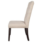 ACME 60822 Gerardo Side Chair (Set-2), Beige Linen & Weathered Espresso