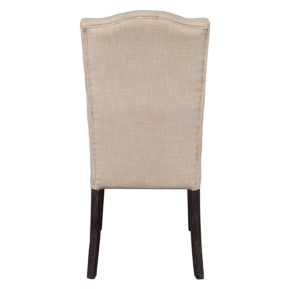 ACME 60822 Gerardo Side Chair (Set-2), Beige Linen & Weathered Espresso