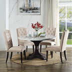 ACME 60822 Gerardo Side Chair (Set-2), Beige Linen & Weathered Espresso