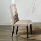 ACME 60822 Gerardo Side Chair (Set-2), Beige Linen & Weathered Espresso
