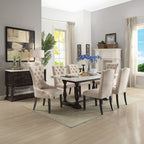 ACME 60822 Gerardo Side Chair (Set-2), Beige Linen & Weathered Espresso