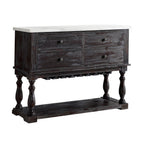 ACME 60824 Gerardo Server, White Marble & Weathered Espresso