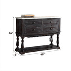 ACME 60824 Gerardo Server, White Marble & Weathered Espresso