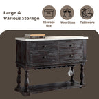 ACME 60824 Gerardo Server, White Marble & Weathered Espresso