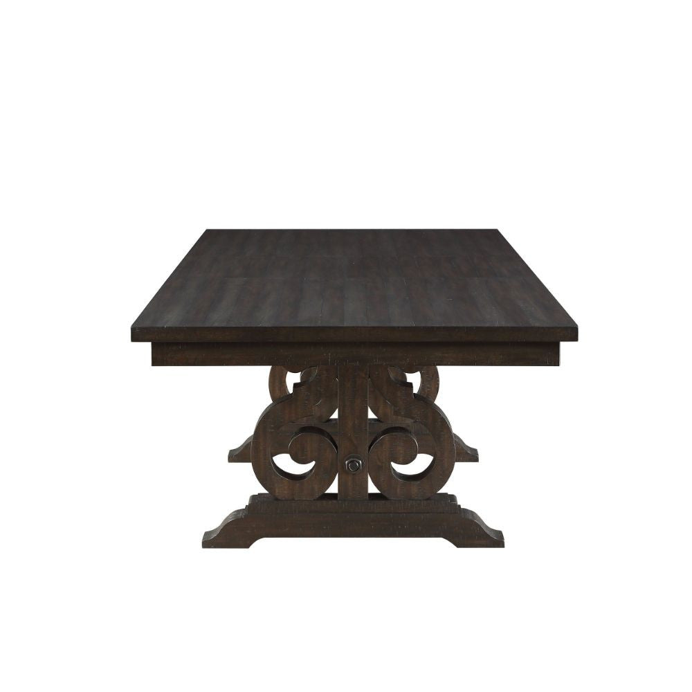 ACME 61030 Maisha Dining Table, Rustic Walnut (1Set/2Ctn)