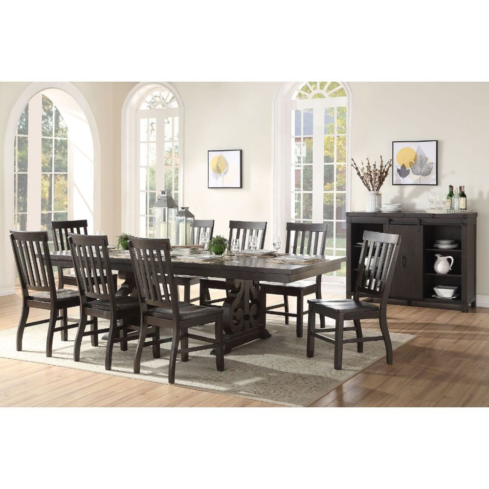 ACME 61030 Maisha Dining Table, Rustic Walnut (1Set/2Ctn)