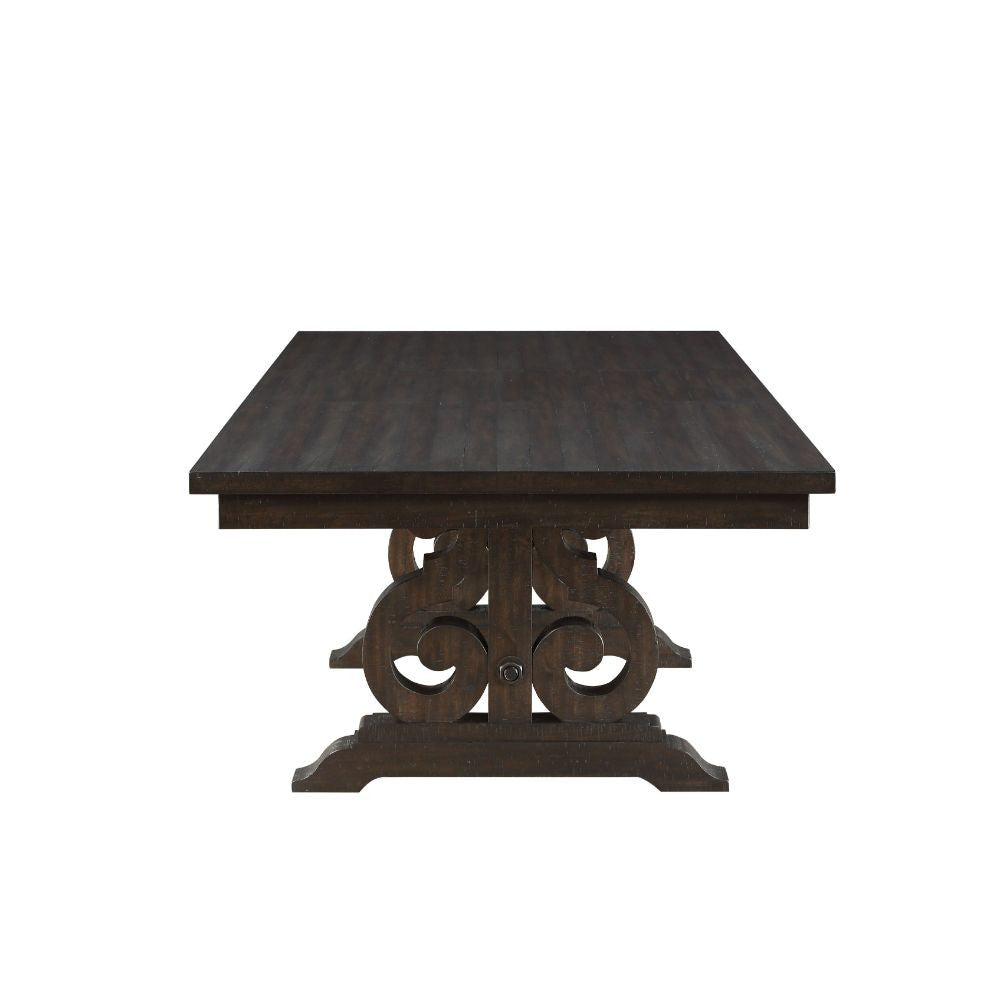 ACME 61030 Maisha Dining Table, Rustic Walnut (1Set/2Ctn)